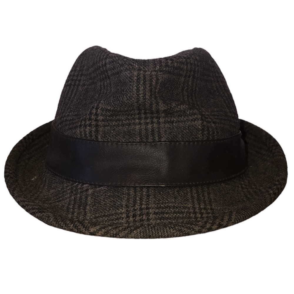 STETSON SINCE 1865 Fedora Hat Men's Size Medium Brown Plaid Print Wool